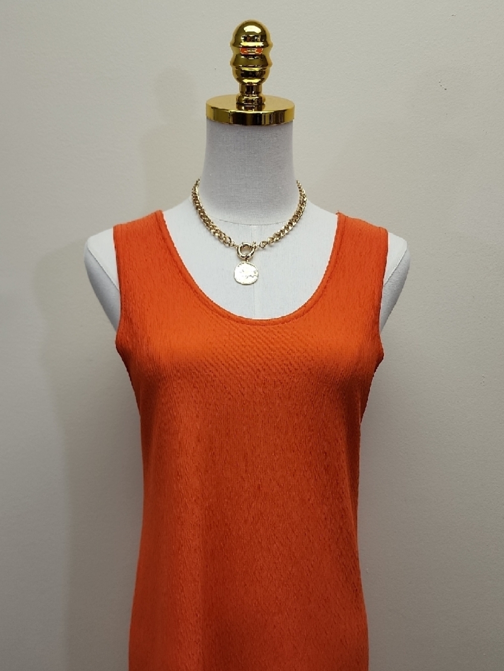 Fashion Code Orange Sleeveless Maxi Dress Tank Style Size Small - Picture 2 of 9